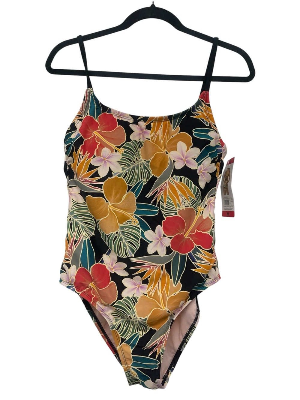 HURLEY Tropical Floral One-Piece Swimsuit UPF 50+ NEW